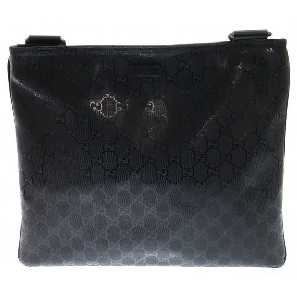 Gucci GG Imprime Messenger Bag Black Leather - Picture 1 of 5